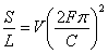 Формула отношения площади отверстия к длине фазоинвертора